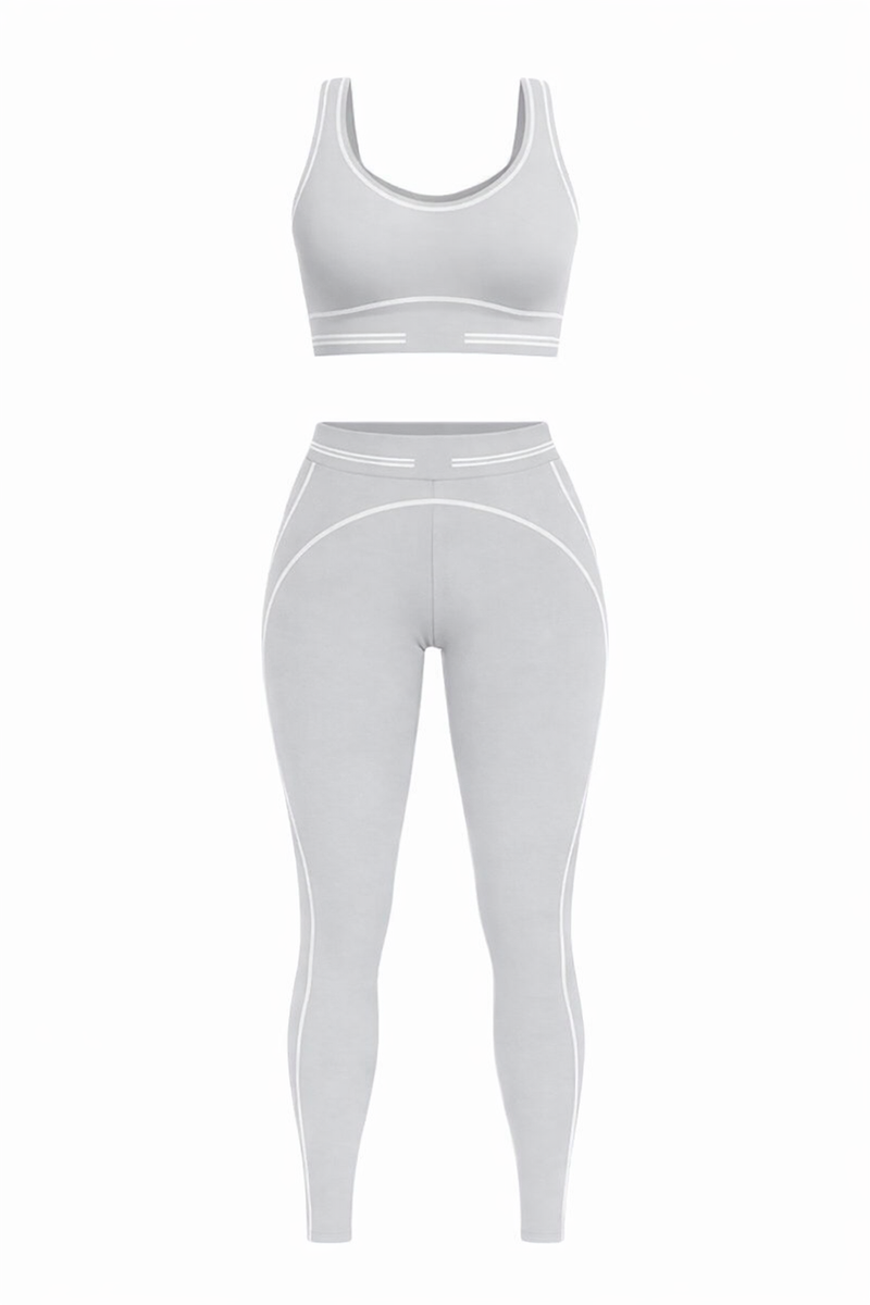 Grey Luxury Athleisure Two-Piece Set